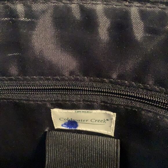 COLDWATER CREEK Women's Black Faux Leather Laptop Bag Tote Black - Picture 9 of 9